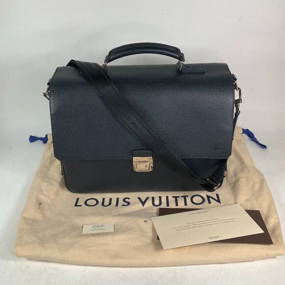 Louis Vuitton Other - Louis Vuitton Taiga Leather Vassili GM Briefcase Shoulder Business Bag Dark Blue